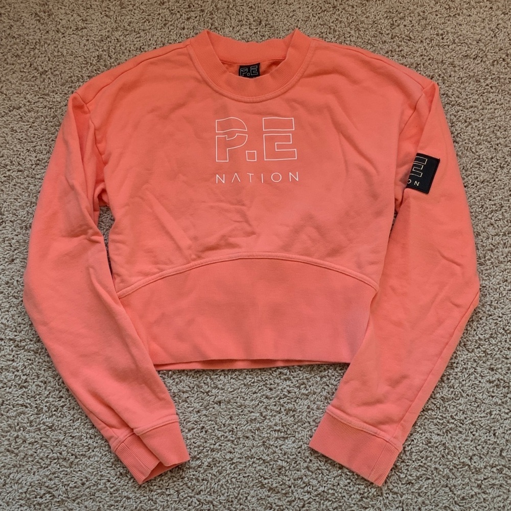 P.E Nation Crewneck Sweatshirt, Coral Color, Women’s size Medium